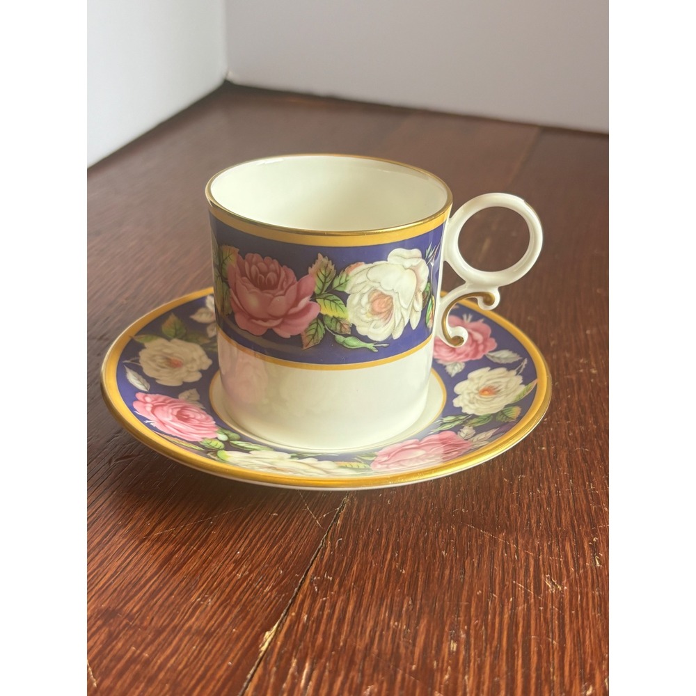 Royal Worcester Chamberlain Roses Cup and Saucer Set Connoisseur Collection 1992
